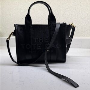 Marc Jacobs Black Leather Tote Small